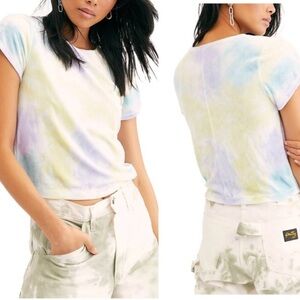 NWT Free People Bright Eyes Tie-Dye Velvet Tee